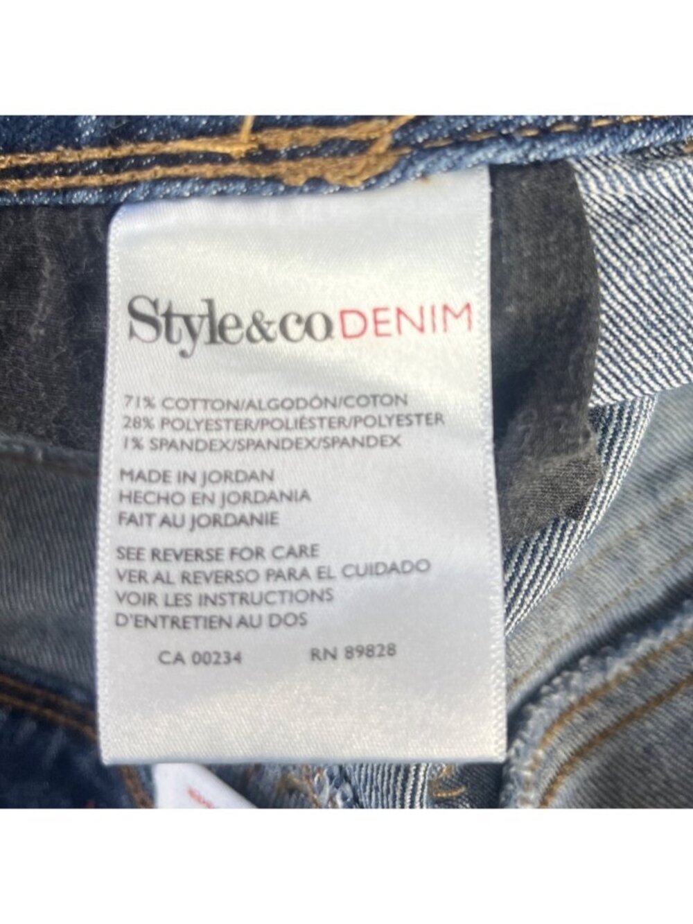 Style & Co Dark Wash Denim Skimmer Shorts Rolled Cuffs Size 16 Blue - Picture 5 of 6
